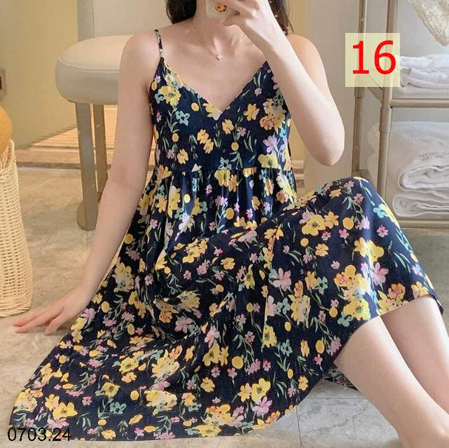 26HA0703.24 - VÁY LANH LỤA HAI DÂY MỀN MÁT