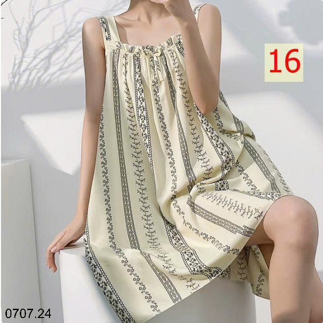 26HA0707.24 - VÁY LANH LỤA HAI DÂY MẶC NHÀ