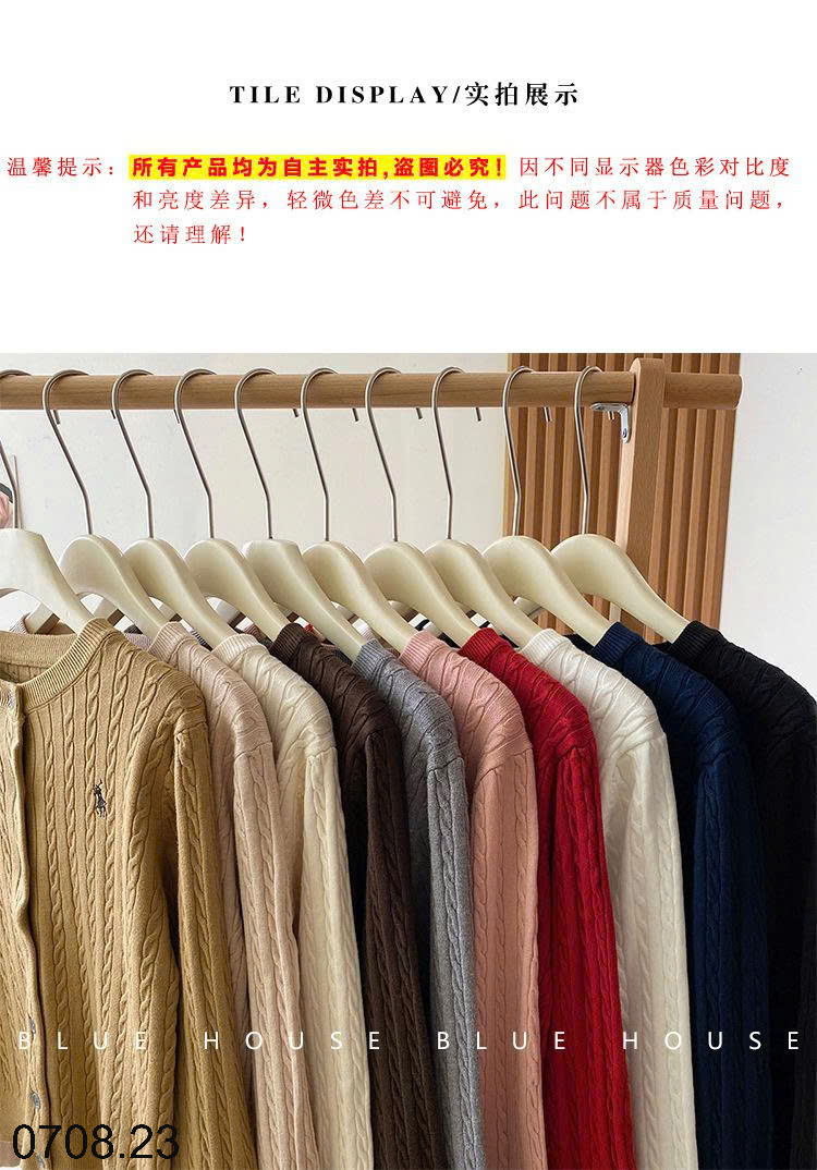 26HA0708.23 - ÁO LEN CARDIGAN HÌNH NGỰA CHO NỮ