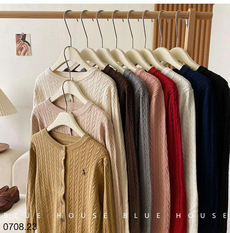 26HA0708.23 - ÁO LEN CARDIGAN HÌNH NGỰA CHO NỮ