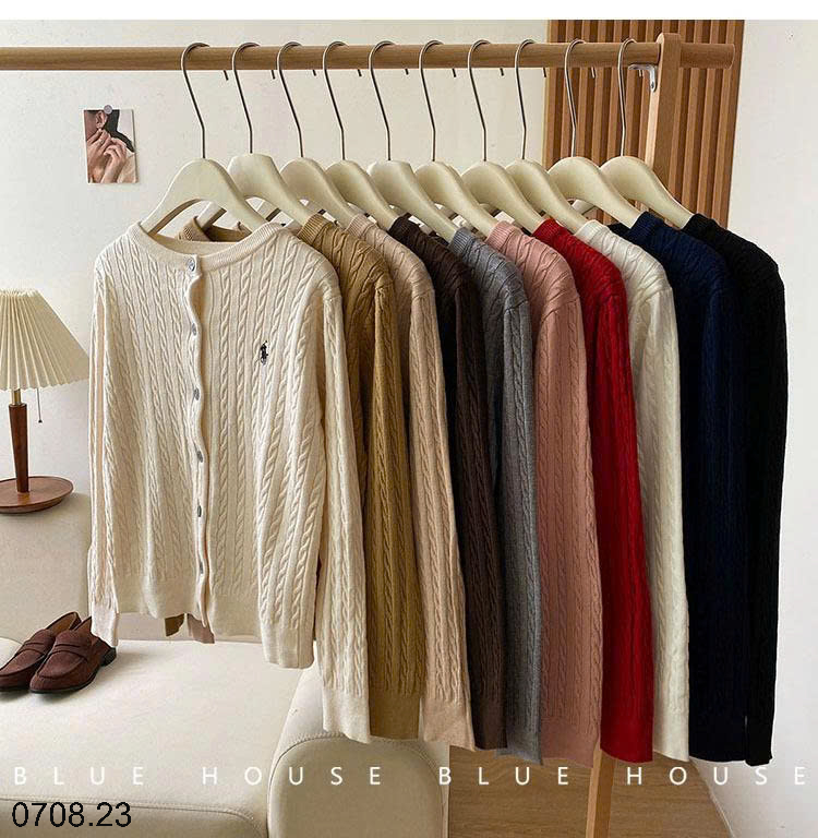 26HA0708.23 - ÁO LEN CARDIGAN HÌNH NGỰA CHO NỮ