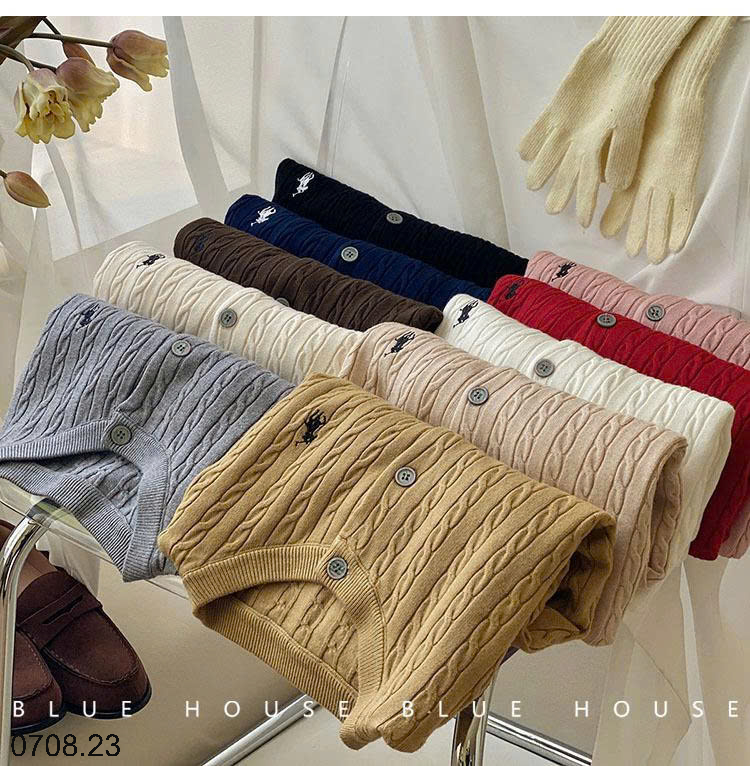 26HA0708.23 - ÁO LEN CARDIGAN HÌNH NGỰA CHO NỮ