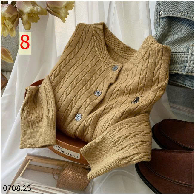 26HA0708.23 - ÁO LEN CARDIGAN HÌNH NGỰA CHO NỮ