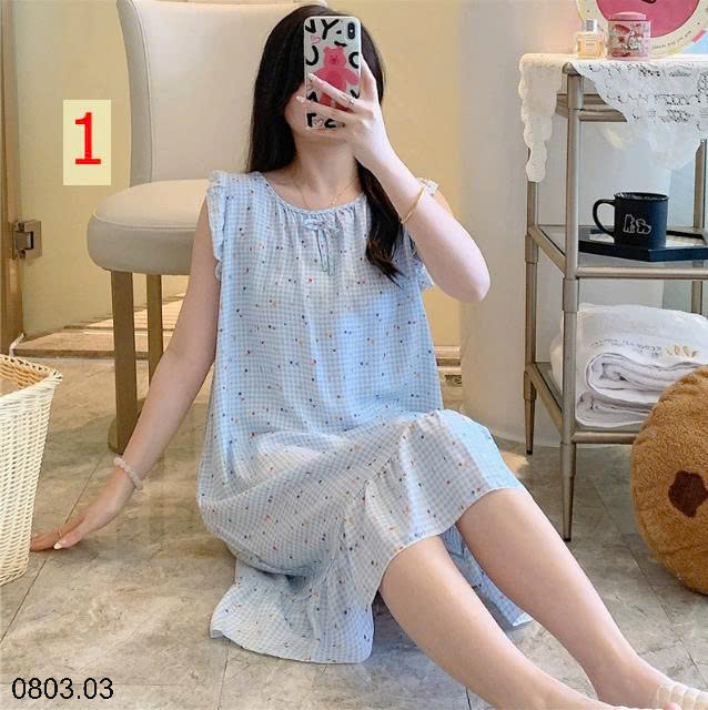 26HA0803.03 - VÁY NGỦ LANH LỤA MỀN MÁT CHO NỮ