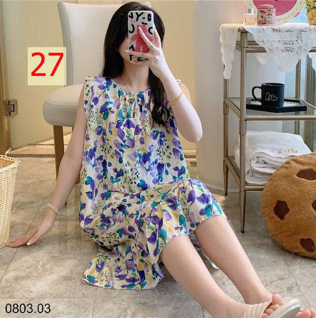 26HA0803.03 - VÁY NGỦ LANH LỤA MỀN MÁT CHO NỮ
