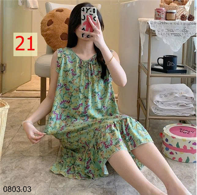 26HA0803.03 - VÁY NGỦ LANH LỤA MỀN MÁT CHO NỮ
