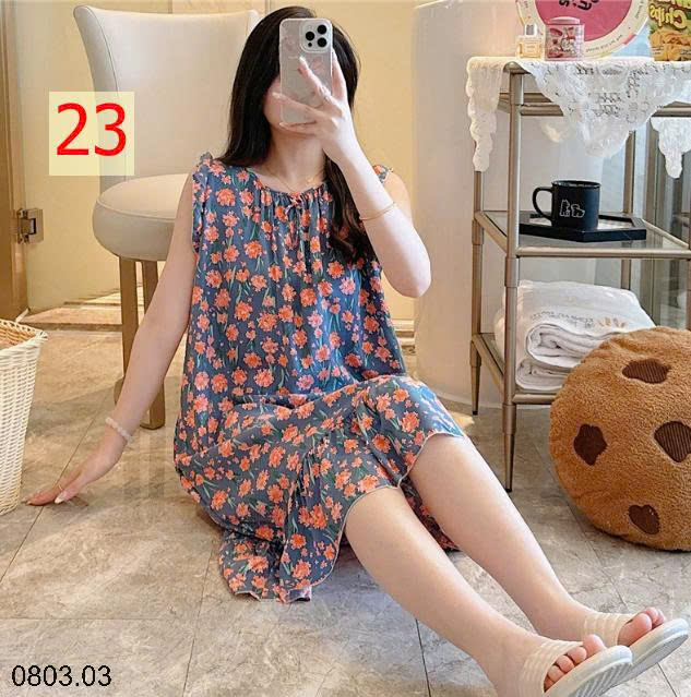26HA0803.03 - VÁY NGỦ LANH LỤA MỀN MÁT CHO NỮ