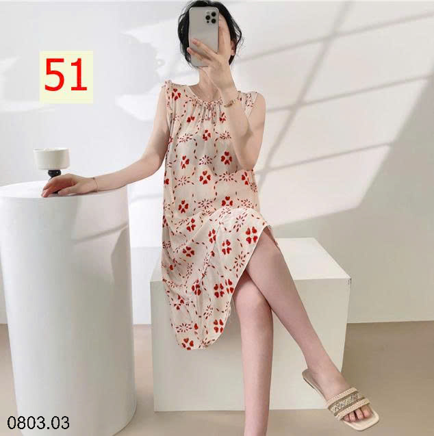 26HA0803.03 - VÁY NGỦ LANH LỤA MỀN MÁT CHO NỮ