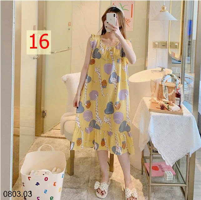 26HA0803.03 - VÁY NGỦ LANH LỤA MỀN MÁT CHO NỮ