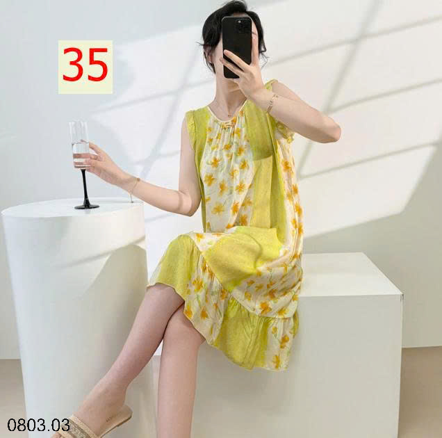 26HA0803.03 - VÁY NGỦ LANH LỤA MỀN MÁT CHO NỮ