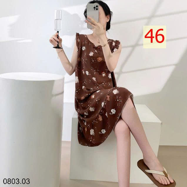 26HA0803.03 - VÁY NGỦ LANH LỤA MỀN MÁT CHO NỮ