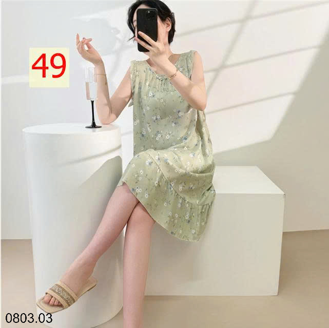 26HA0803.03 - VÁY NGỦ LANH LỤA MỀN MÁT CHO NỮ