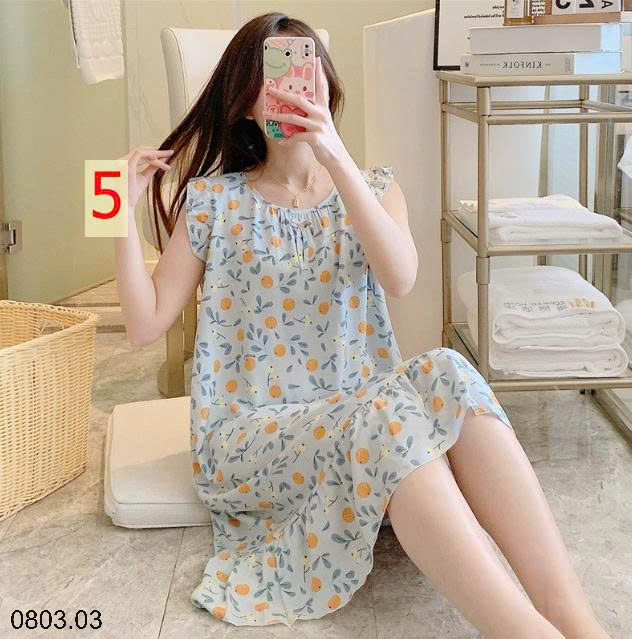 26HA0803.03 - VÁY NGỦ LANH LỤA MỀN MÁT CHO NỮ