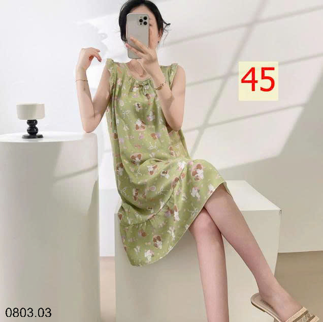 26HA0803.03 - VÁY NGỦ LANH LỤA MỀN MÁT CHO NỮ