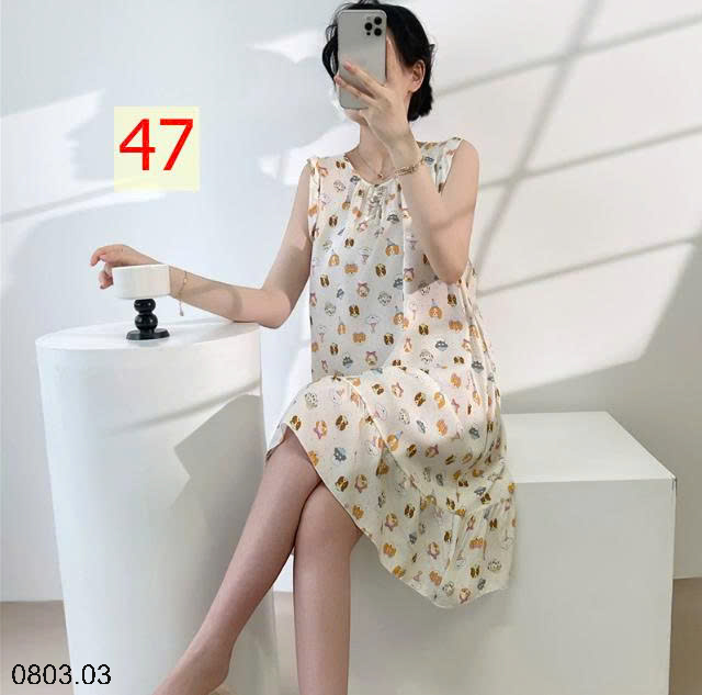 26HA0803.03 - VÁY NGỦ LANH LỤA MỀN MÁT CHO NỮ