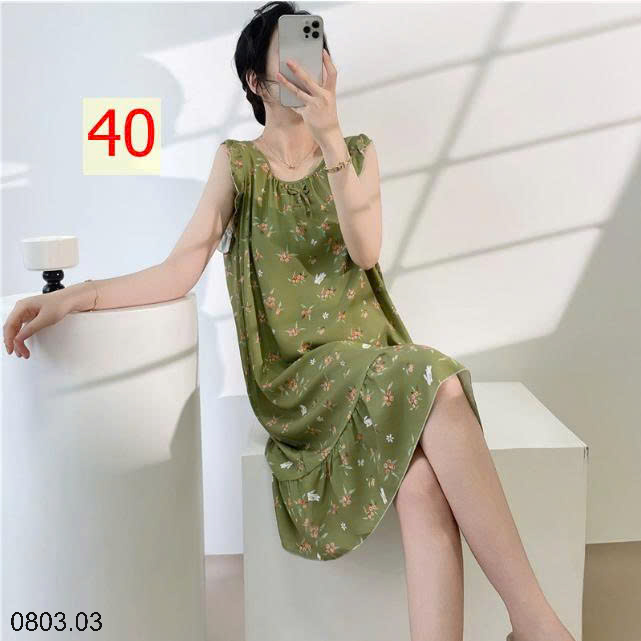 26HA0803.03 - VÁY NGỦ LANH LỤA MỀN MÁT CHO NỮ