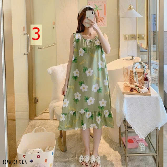 26HA0803.03 - VÁY NGỦ LANH LỤA MỀN MÁT CHO NỮ