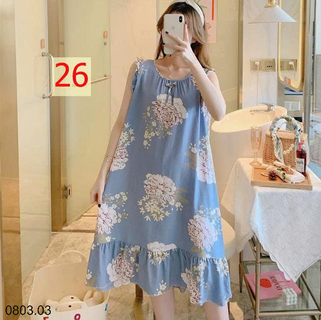 26HA0803.03 - VÁY NGỦ LANH LỤA MỀN MÁT CHO NỮ