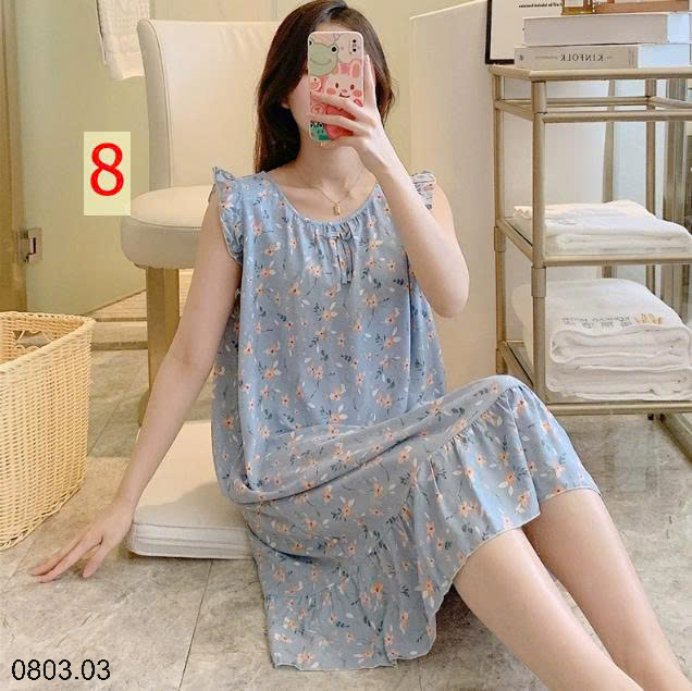 26HA0803.03 - VÁY NGỦ LANH LỤA MỀN MÁT CHO NỮ