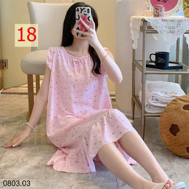 26HA0803.03 - VÁY NGỦ LANH LỤA MỀN MÁT CHO NỮ