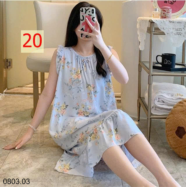 26HA0803.03 - VÁY NGỦ LANH LỤA MỀN MÁT CHO NỮ