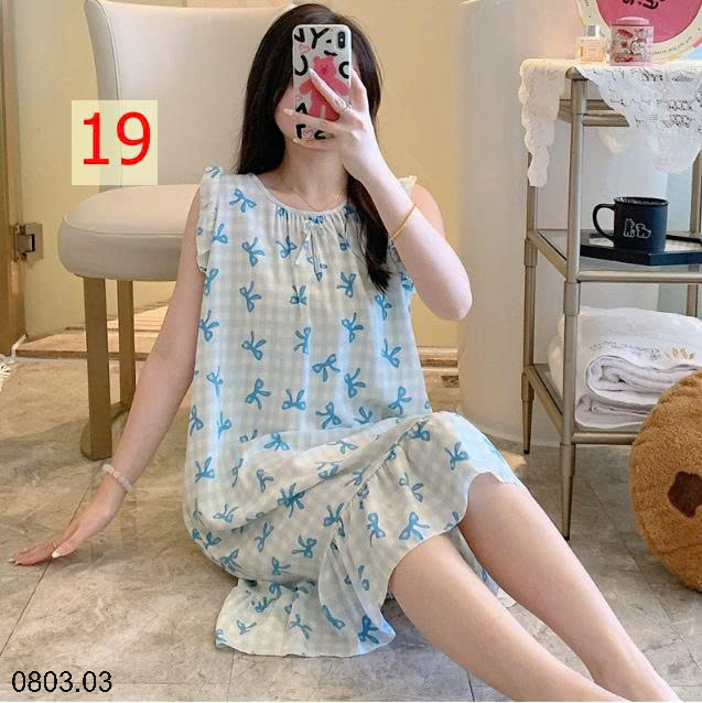 26HA0803.03 - VÁY NGỦ LANH LỤA MỀN MÁT CHO NỮ