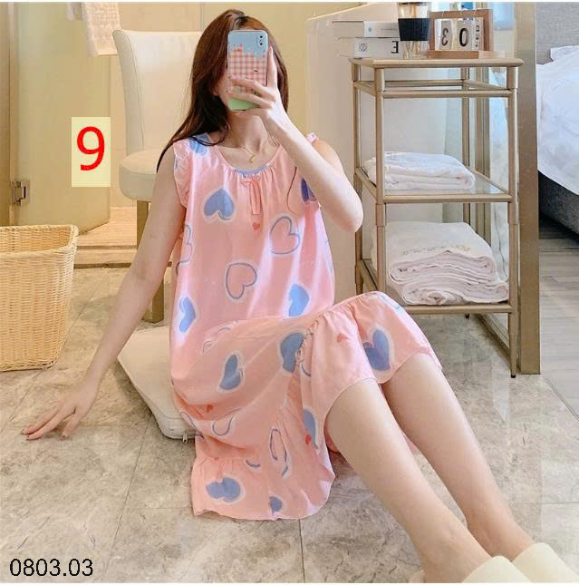 26HA0803.03 - VÁY NGỦ LANH LỤA MỀN MÁT CHO NỮ