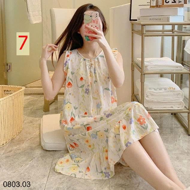 26HA0803.03 - VÁY NGỦ LANH LỤA MỀN MÁT CHO NỮ