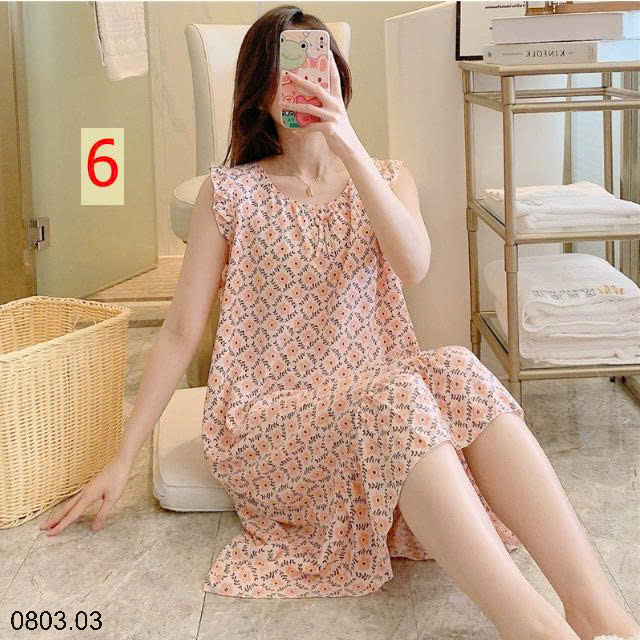 26HA0803.03 - VÁY NGỦ LANH LỤA MỀN MÁT CHO NỮ