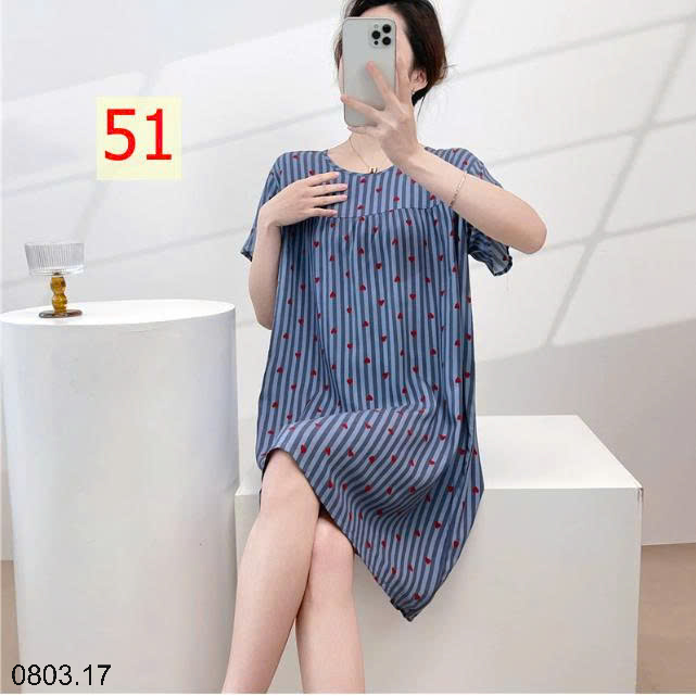 26HA0803.17 - VÁY NGỦ LANH HỌA TIẾT HOA