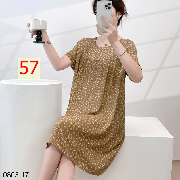 26HA0803.17 - VÁY NGỦ LANH HỌA TIẾT HOA