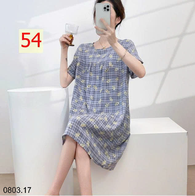 26HA0803.17 - VÁY NGỦ LANH HỌA TIẾT HOA