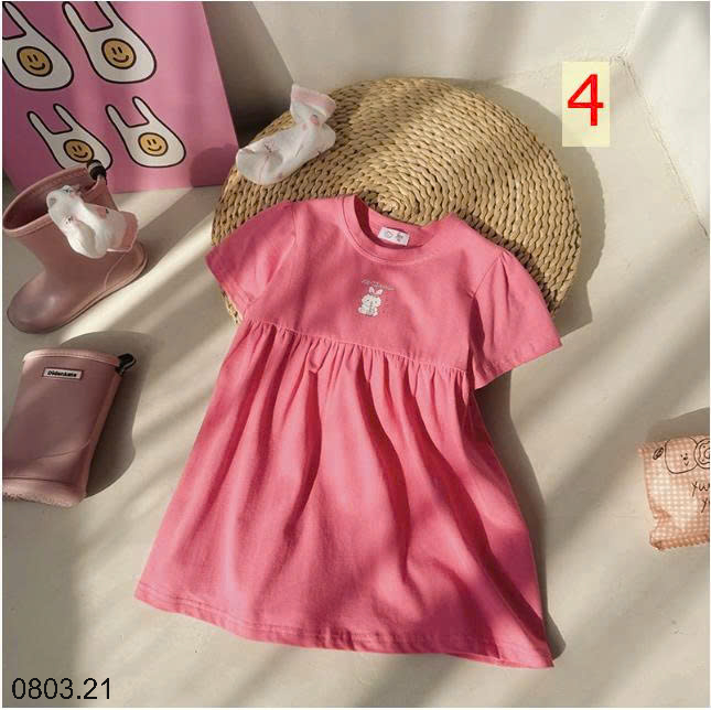 26HA0803.21 - VÁY COTTON HOẠT HÌNH BÉ GÁI QUẢNG CHÂU