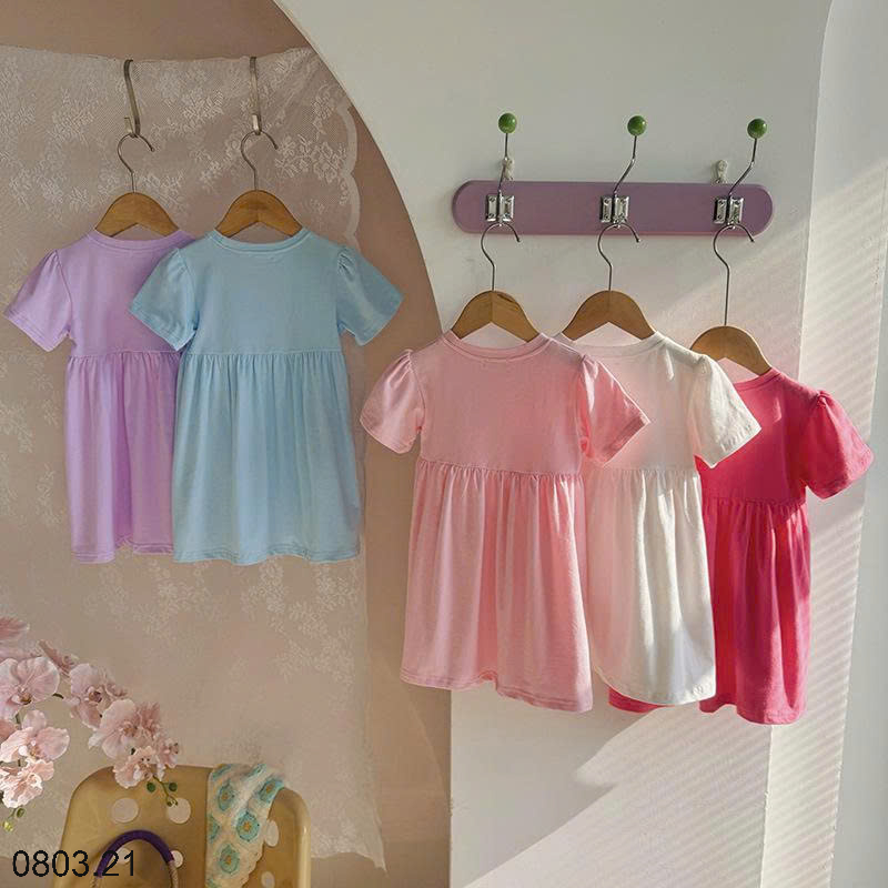 26HA0803.21 - VÁY COTTON HOẠT HÌNH BÉ GÁI QUẢNG CHÂU