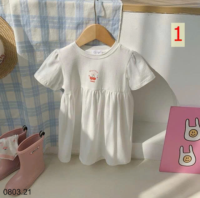 26HA0803.21 - VÁY COTTON HOẠT HÌNH BÉ GÁI QUẢNG CHÂU