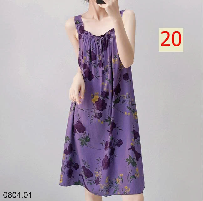 26HA0804.01 - VÁY LANH LỤA HAI DÂY BẢN TO