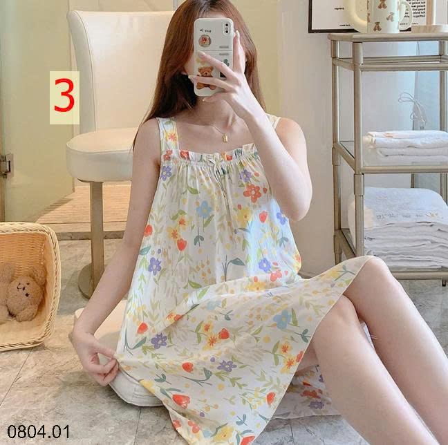 26HA0804.01 - VÁY LANH LỤA HAI DÂY BẢN TO