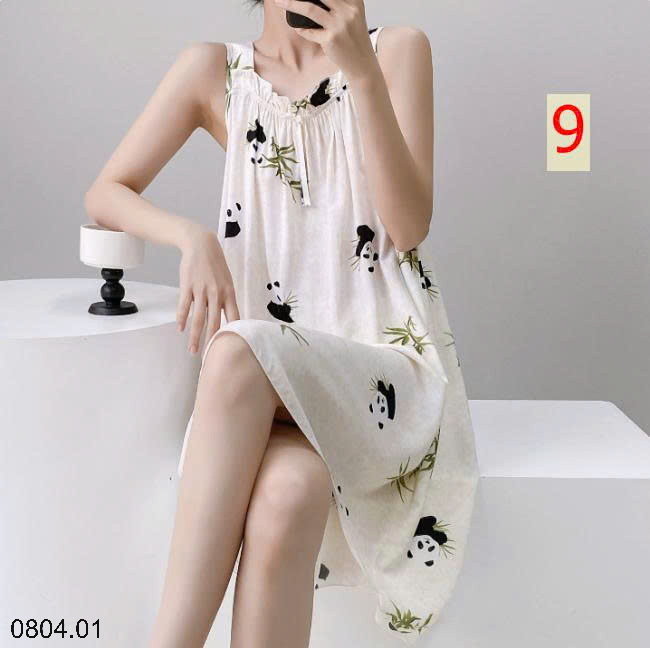 26HA0804.01 - VÁY LANH LỤA HAI DÂY BẢN TO