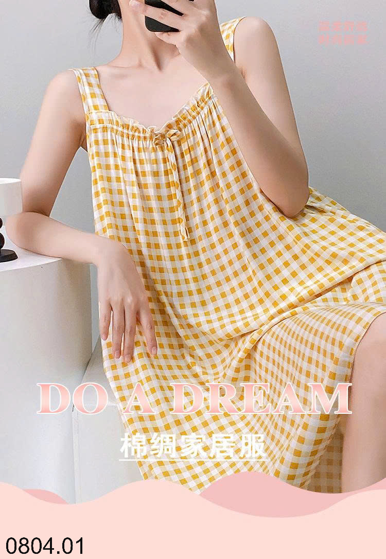 26HA0804.01 - VÁY LANH LỤA HAI DÂY BẢN TO