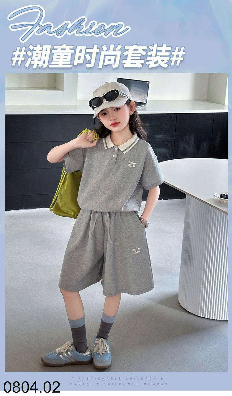 26HA0804.02 - BỘ POLO SIZE ĐẠI CHO BÉ GÁI