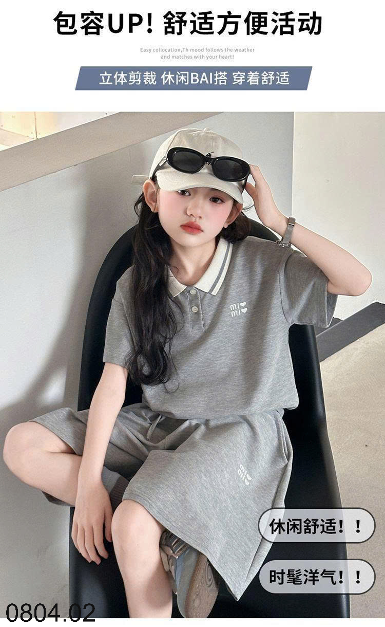 26HA0804.02 - BỘ POLO SIZE ĐẠI CHO BÉ GÁI