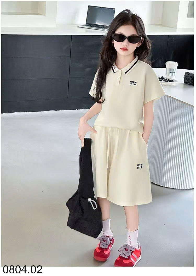 26HA0804.02 - BỘ POLO SIZE ĐẠI CHO BÉ GÁI