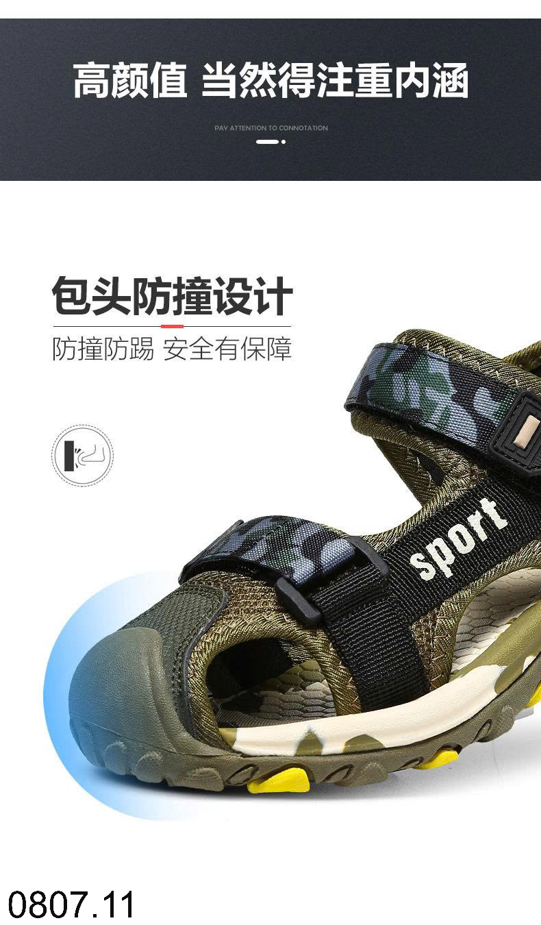 26HA0807.11 - SANDAL BÍT MŨI SPORT BÉ TRAI