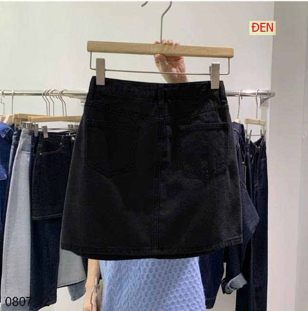 26HA0807.12 - CHÂN VÁY JEAN CHỮ A