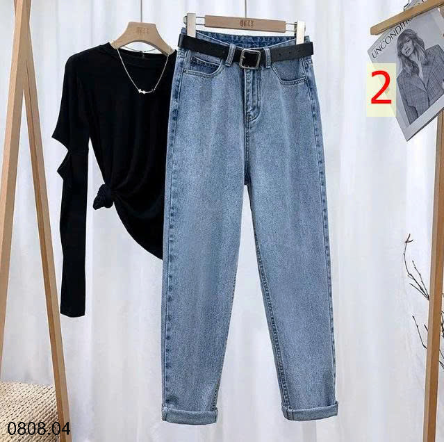26HA0808.04 - QUẦN JEAN ỐNG ĐỨNG NỮ