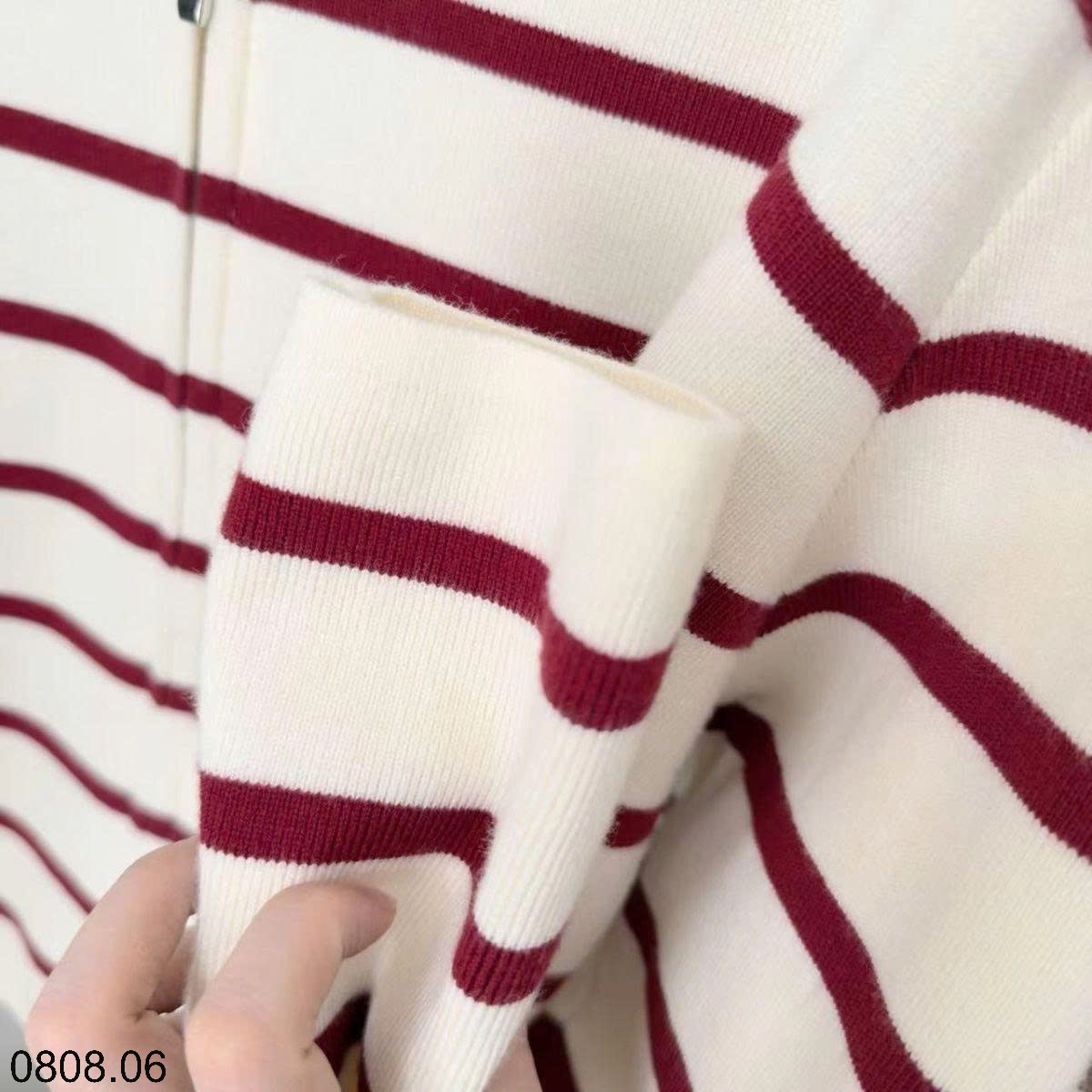 26HA0808.06 - ÁO CARDIGAN KẺ KÉO KHÓA