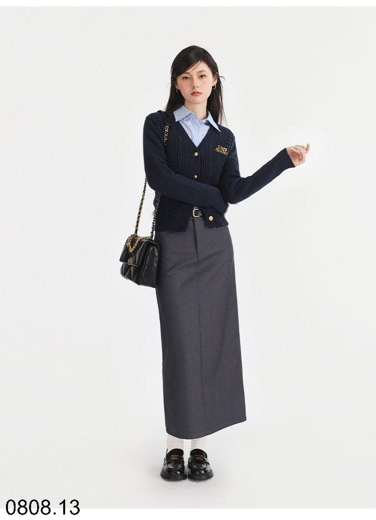 26HA0808.13 - ÁO CARDIGAN CỔ V DESSU