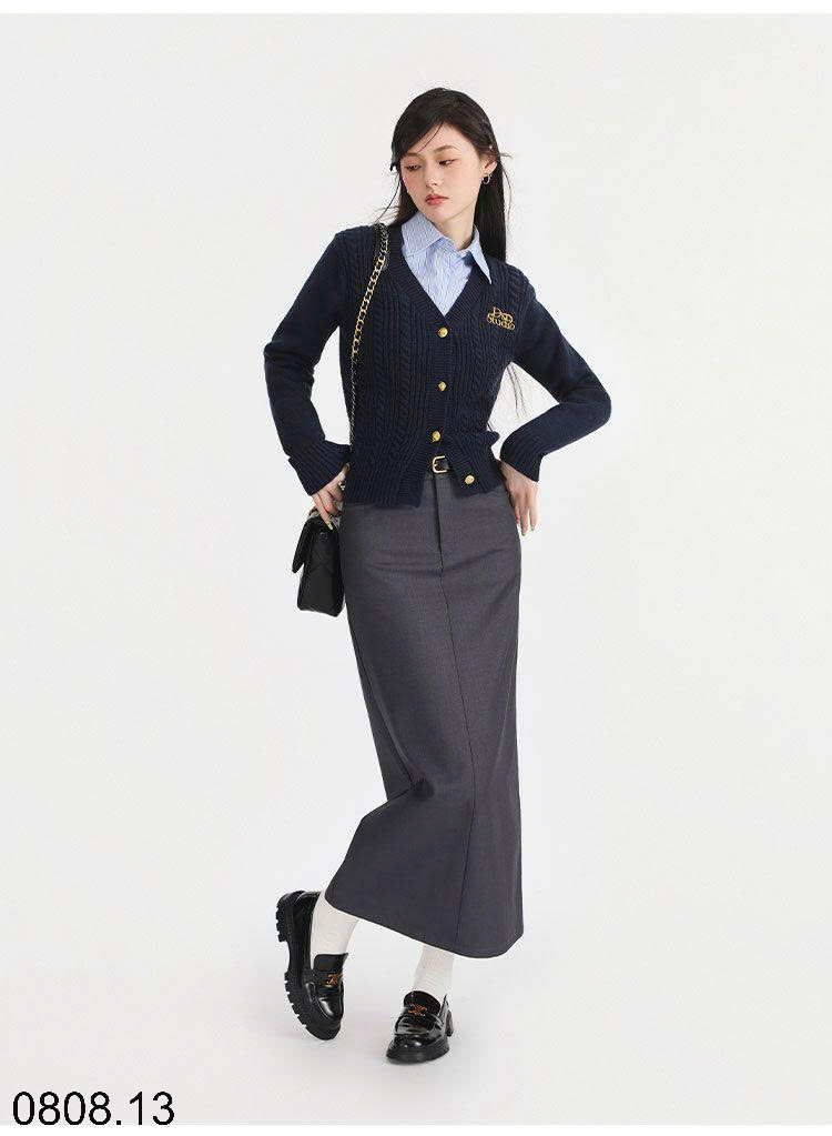 26HA0808.13 - ÁO CARDIGAN CỔ V DESSU