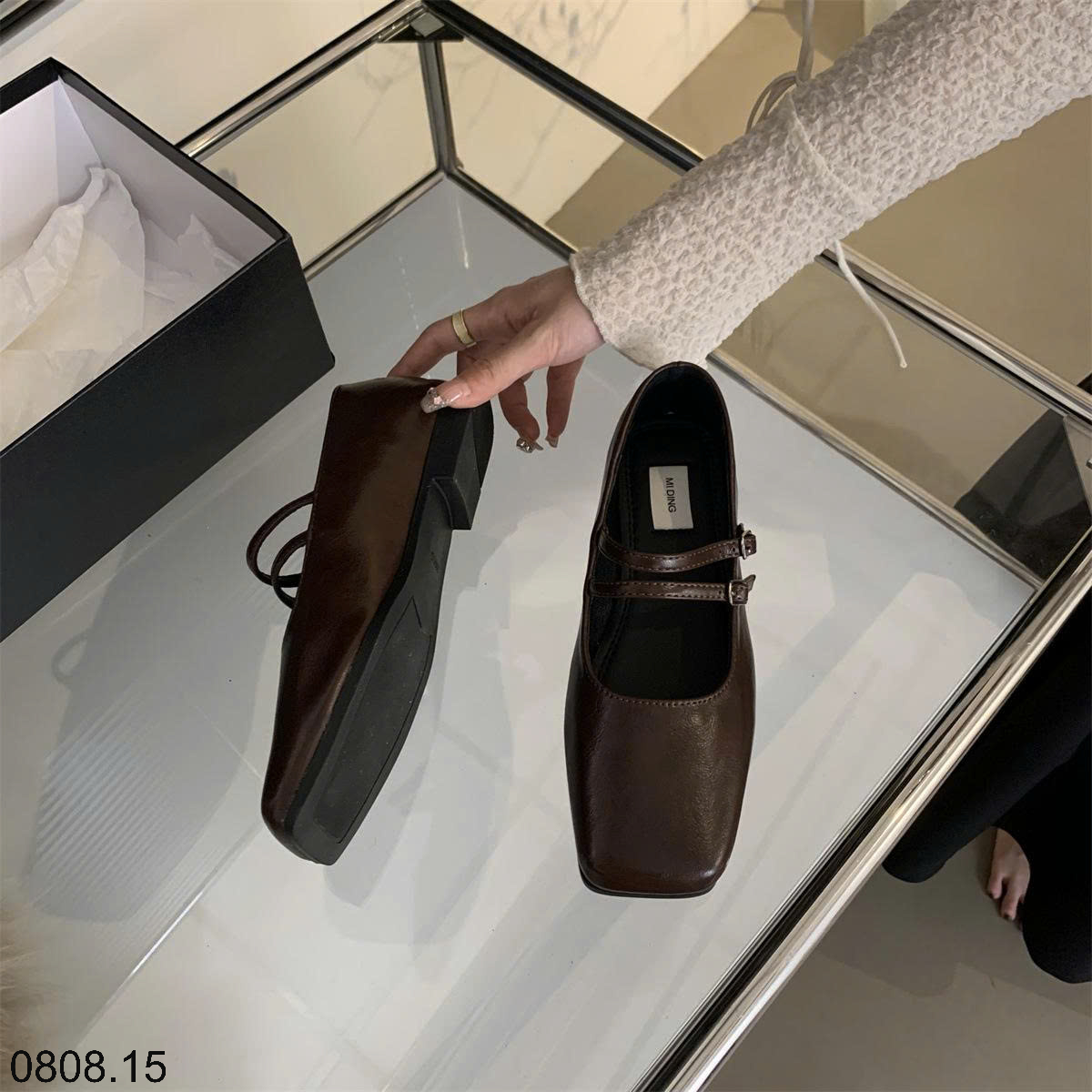 26HA0808.15 - GIÀY MARRY JANE 2 QUAI MŨI VUÔNG NỮ