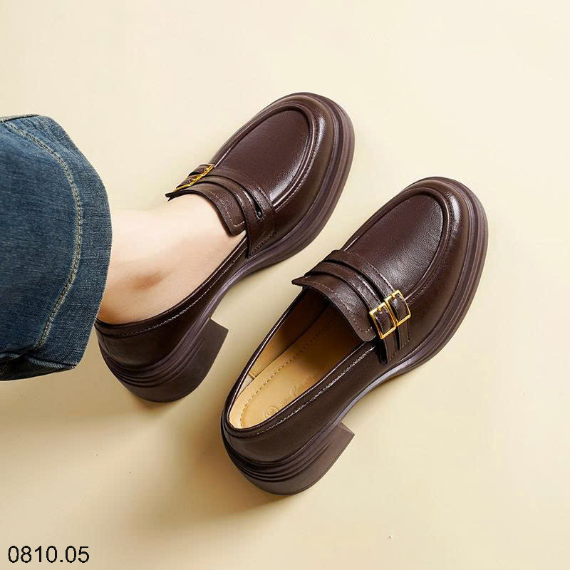 26HA0810.05 - GIÀY LƯỜI NỮ GÓT DÀY ĐẾ VUÔNG